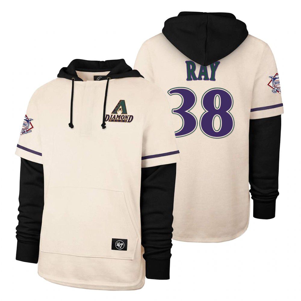 Men Arizona Diamondback #38 Ray Cream 2021 Pullover Hoodie MLB Jersey